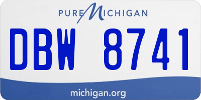 MI license plate DBW8741