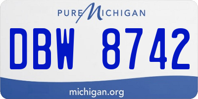 MI license plate DBW8742