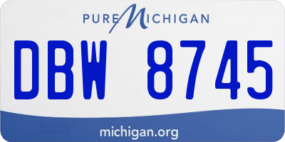 MI license plate DBW8745