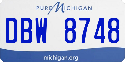 MI license plate DBW8748