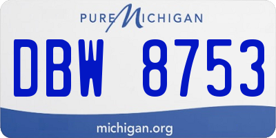 MI license plate DBW8753