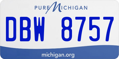 MI license plate DBW8757