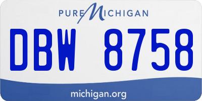 MI license plate DBW8758