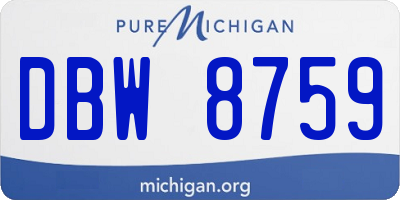 MI license plate DBW8759