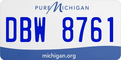 MI license plate DBW8761