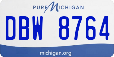 MI license plate DBW8764