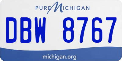 MI license plate DBW8767