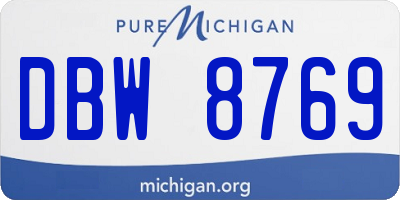 MI license plate DBW8769