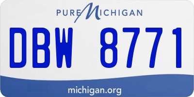 MI license plate DBW8771
