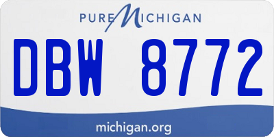 MI license plate DBW8772