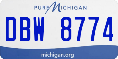 MI license plate DBW8774