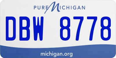 MI license plate DBW8778