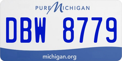 MI license plate DBW8779