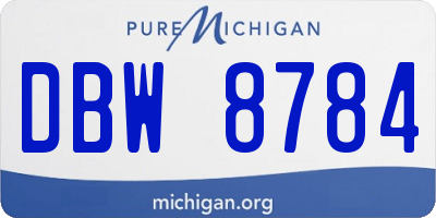 MI license plate DBW8784