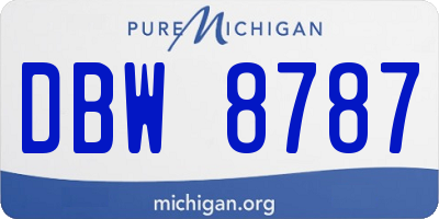 MI license plate DBW8787
