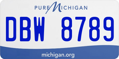 MI license plate DBW8789