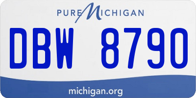 MI license plate DBW8790
