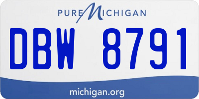 MI license plate DBW8791