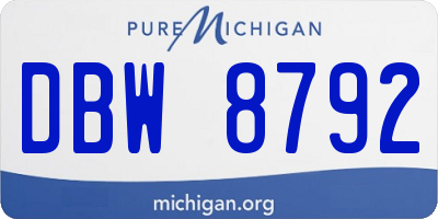MI license plate DBW8792