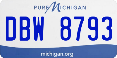 MI license plate DBW8793