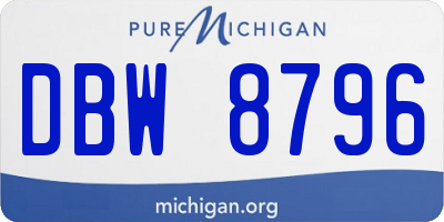 MI license plate DBW8796