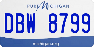 MI license plate DBW8799