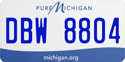 MI license plate DBW8804