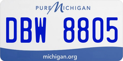 MI license plate DBW8805