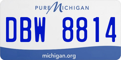 MI license plate DBW8814