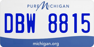 MI license plate DBW8815