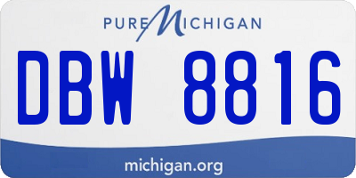 MI license plate DBW8816