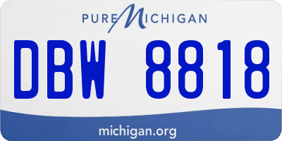 MI license plate DBW8818