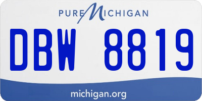 MI license plate DBW8819