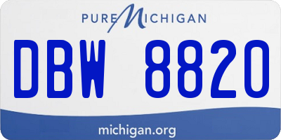 MI license plate DBW8820