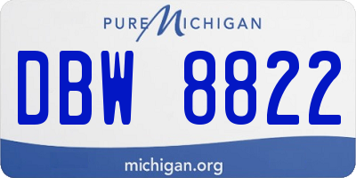 MI license plate DBW8822