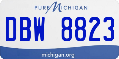 MI license plate DBW8823