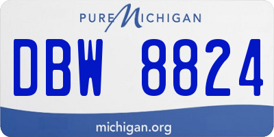 MI license plate DBW8824