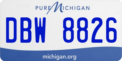 MI license plate DBW8826