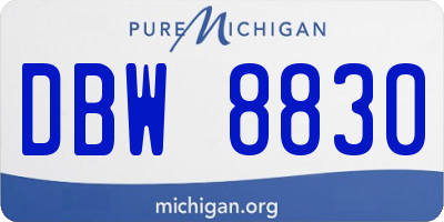 MI license plate DBW8830
