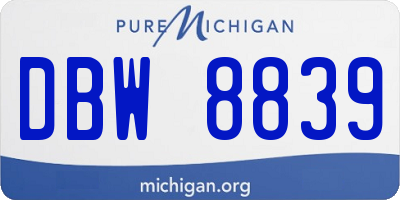 MI license plate DBW8839