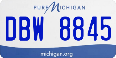 MI license plate DBW8845