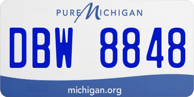 MI license plate DBW8848