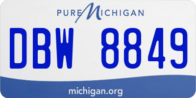 MI license plate DBW8849