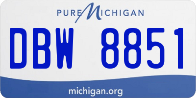 MI license plate DBW8851