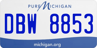 MI license plate DBW8853