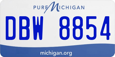 MI license plate DBW8854