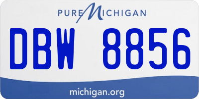MI license plate DBW8856