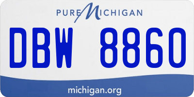 MI license plate DBW8860