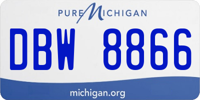 MI license plate DBW8866