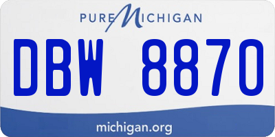 MI license plate DBW8870